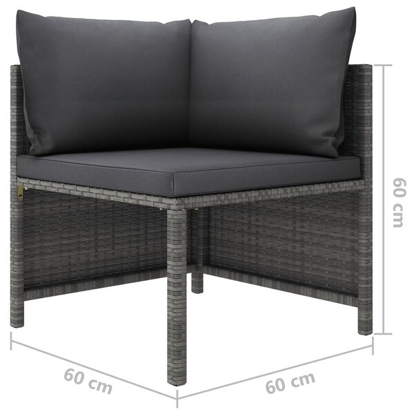 12 Piece Patio Lounge Set with Cushions Poly Rattan Gray - Overstock - 36364634