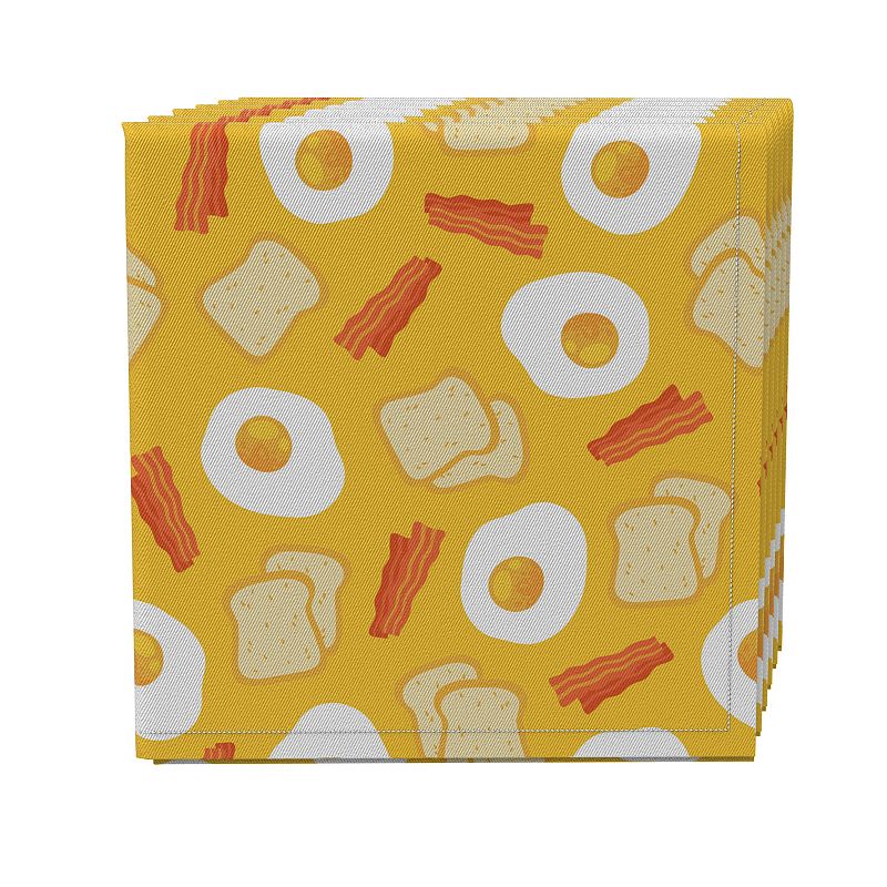 Napkin Set of 4， 100% Cotton， 20x20， Morning Breakfast