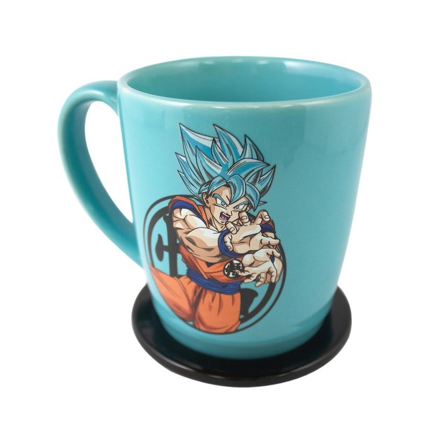 Just Funky Dragon Ball Super Goku 14oz Ceramic Coffee Mug With Coaster