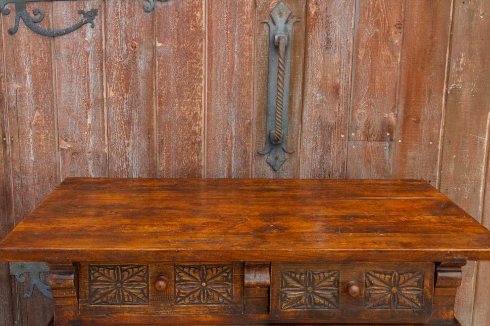 Carved Antique Elm Vizcaya Table   Traditional   Console Tables   by De cor  Houzz