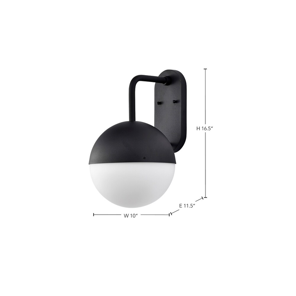 Atmosphere 10W LED Large Wall Lantern Matte Black with White Opal Glass