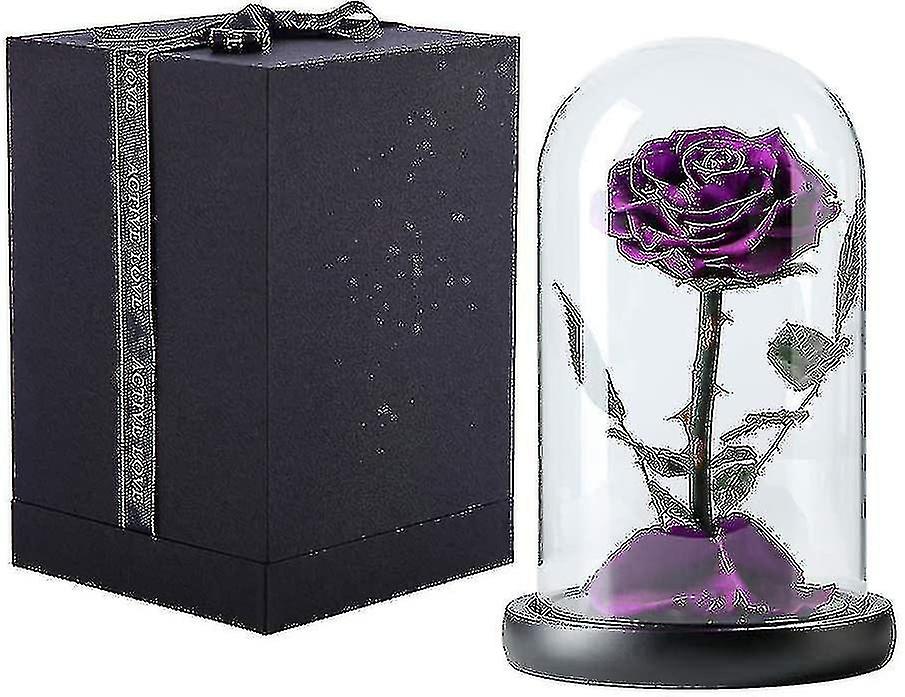 Preserved Real Rose Eternal Rose In Glass Dome Gift For Her Thanksgiving Christmas Valentine's Day B