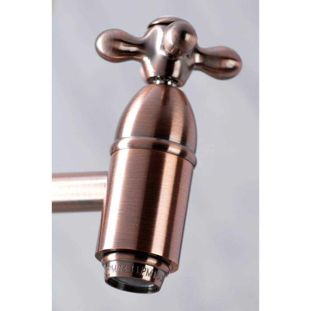 Kingston Brass Restoration Wall Mounted Pot Filler in Antique Copper HKS310AXAC