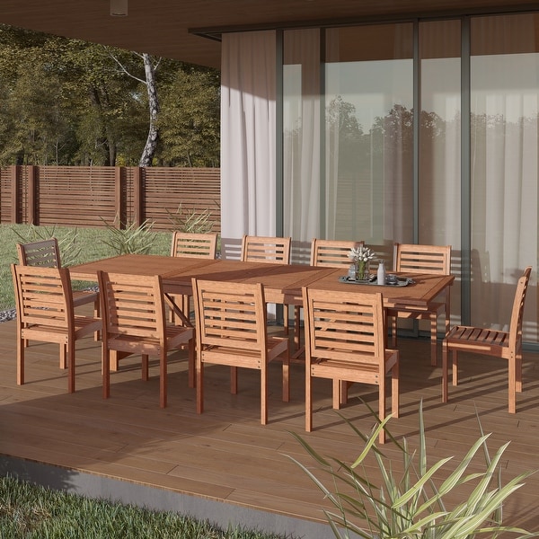 Amazonia Nadia FSC Certified Wood Outdoor Patio Extendable Dining Set