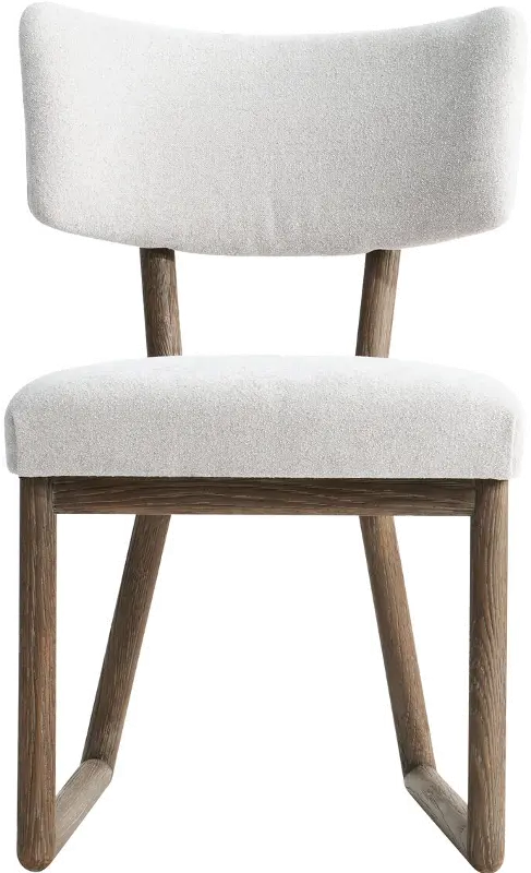 Casa Paros Off-White and Brown Upholstered Dining Chair