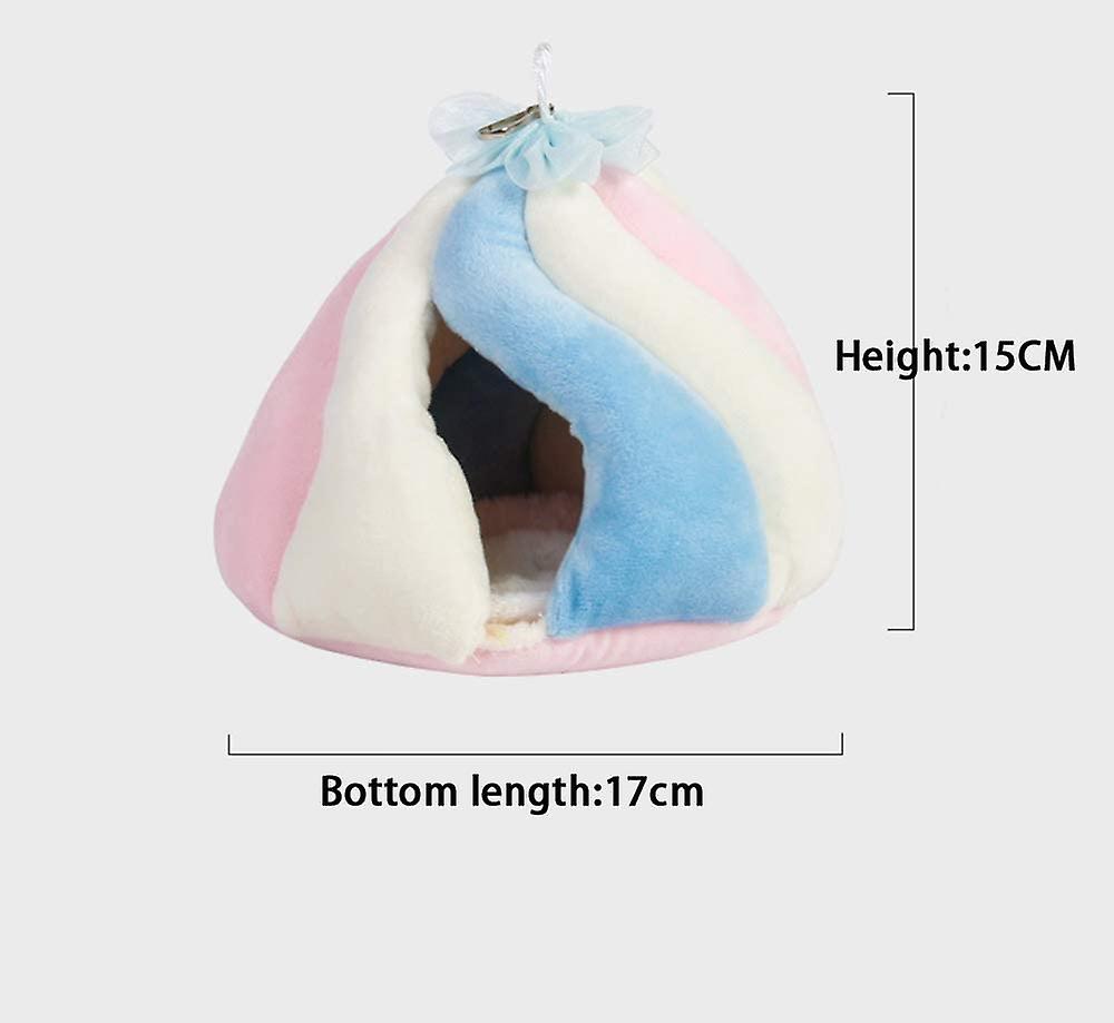 Pet Bed， Small Animal House Hamster Hanging Nest House Hammock Cute Colorful Guinea Pig Cage Winter Velvet Bed Nest Hedgehog Chinchilla Cage - -