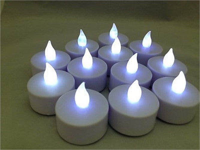 Flickering Tea Lights White 6 Pack