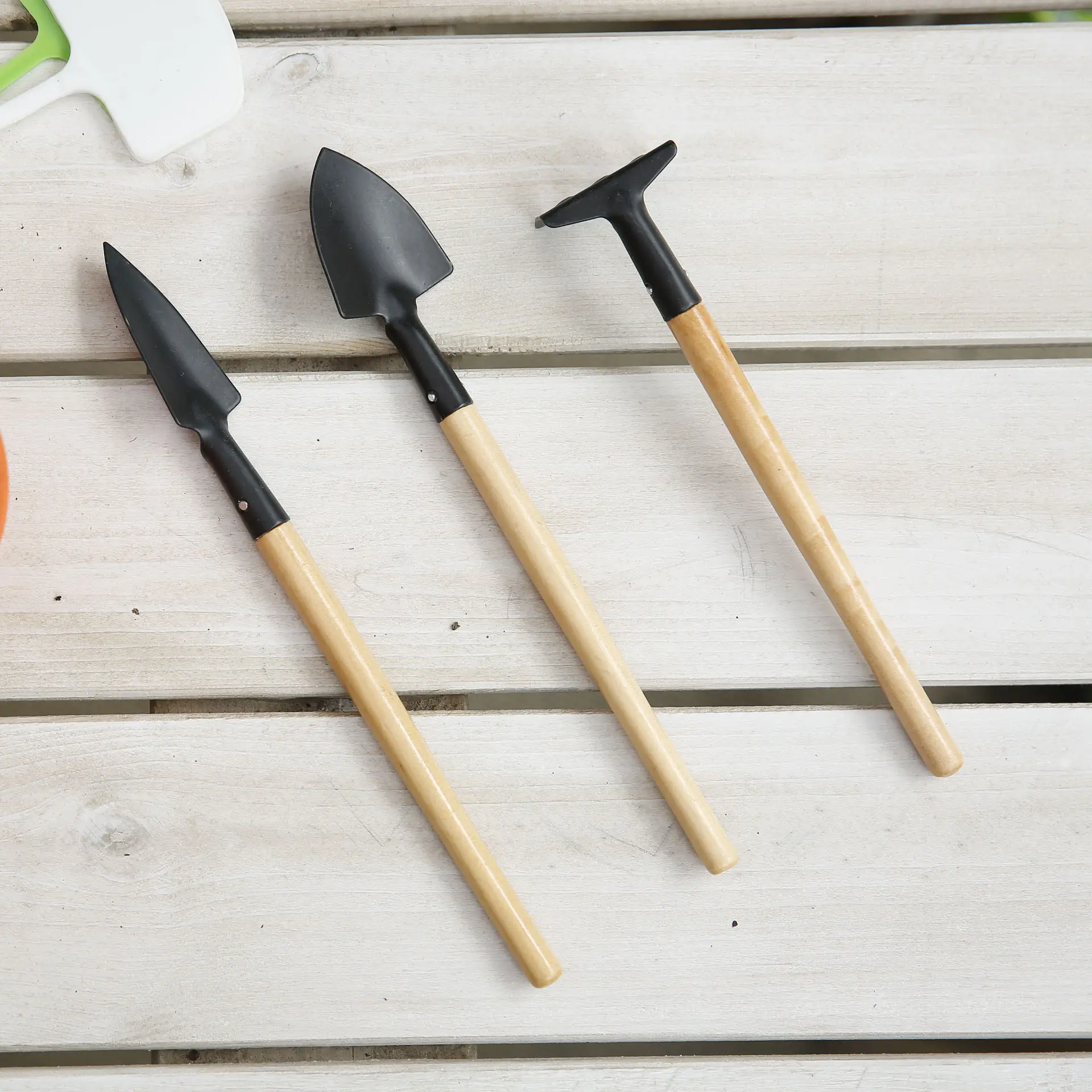 3 Piece Garden Shovel Trowel Small Mini Hand Succulent Wooden Garden Tool Set