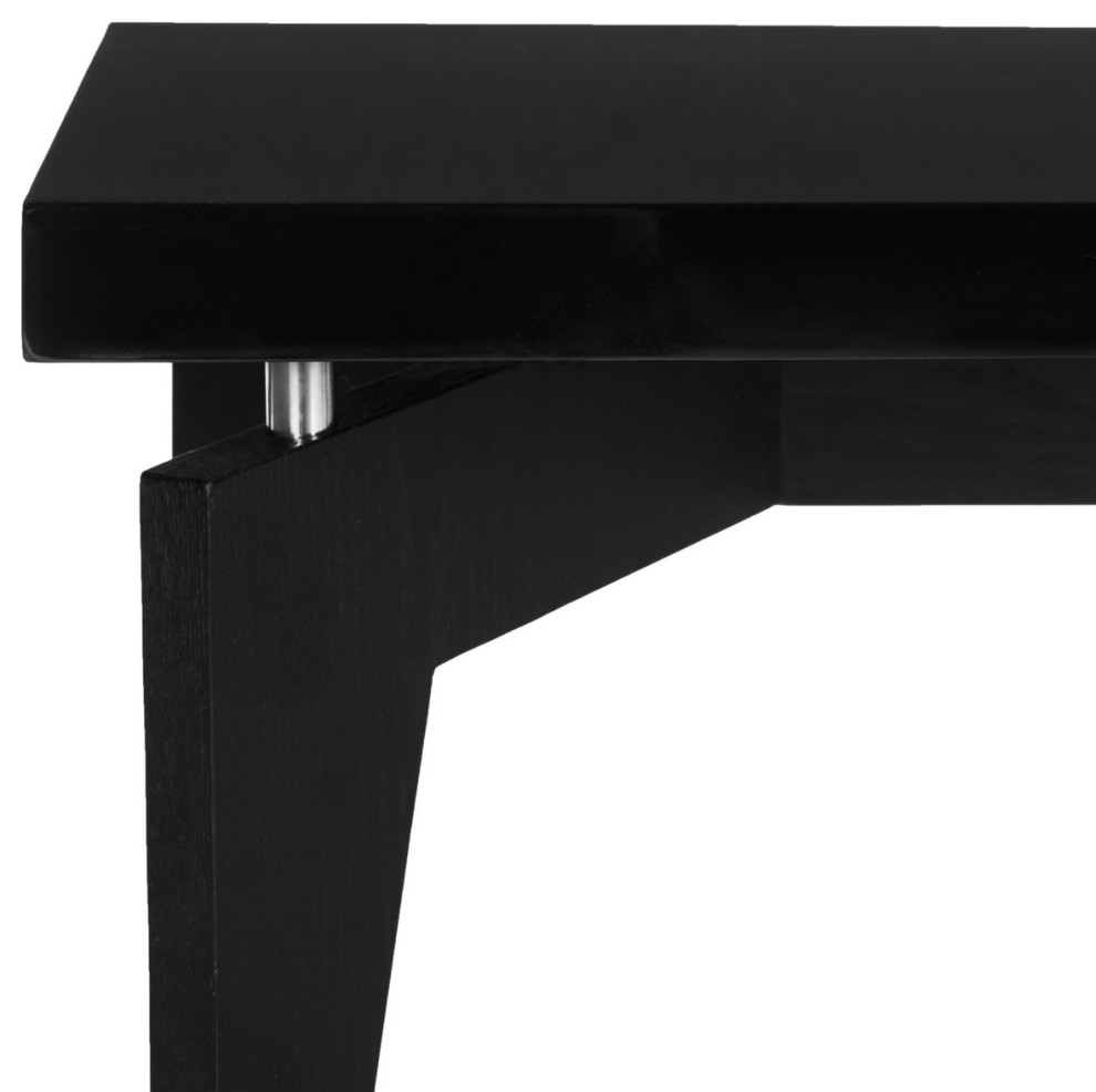 Foster Retro Lacquer Floating Top Coffee Table Black   Midcentury   Coffee Tables   by Peachtree Fine Furniture  Houzz