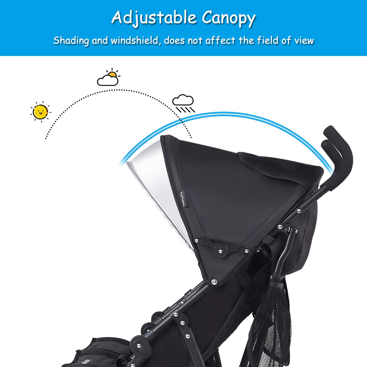 BABY JOY Double Light-Weight Stroller, Travel Foldable Design, Twin Umbrella Stroller with 5-Point Harness