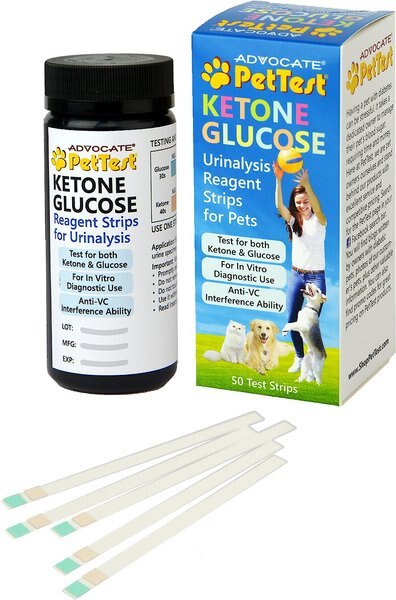 PetTest Ketone Glucose Test Strips for Dogs and Cats