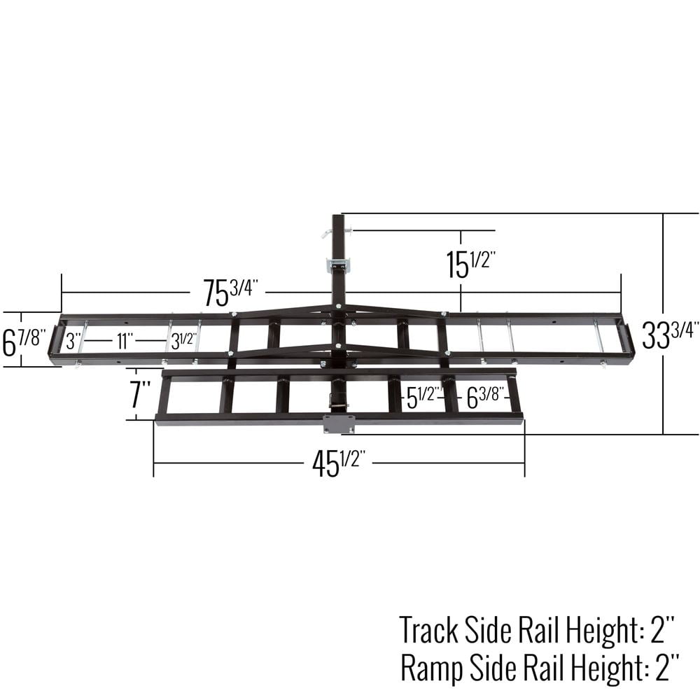 Black Widow MCC-500-F-Folding Steel Hitch Carrier for Dirt Bikes