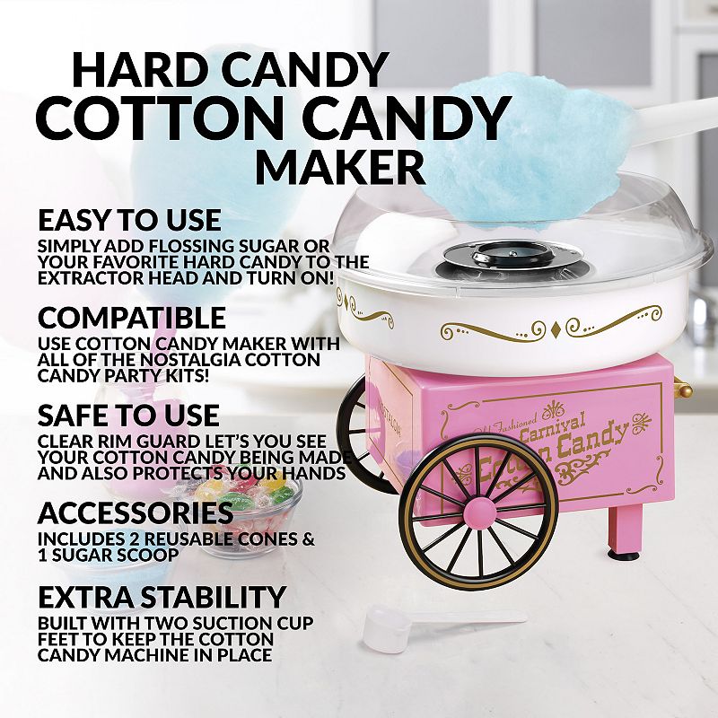 Nostalgia Electrics Vintage Hard and Sugar-Free Candy Cotton Candy Maker