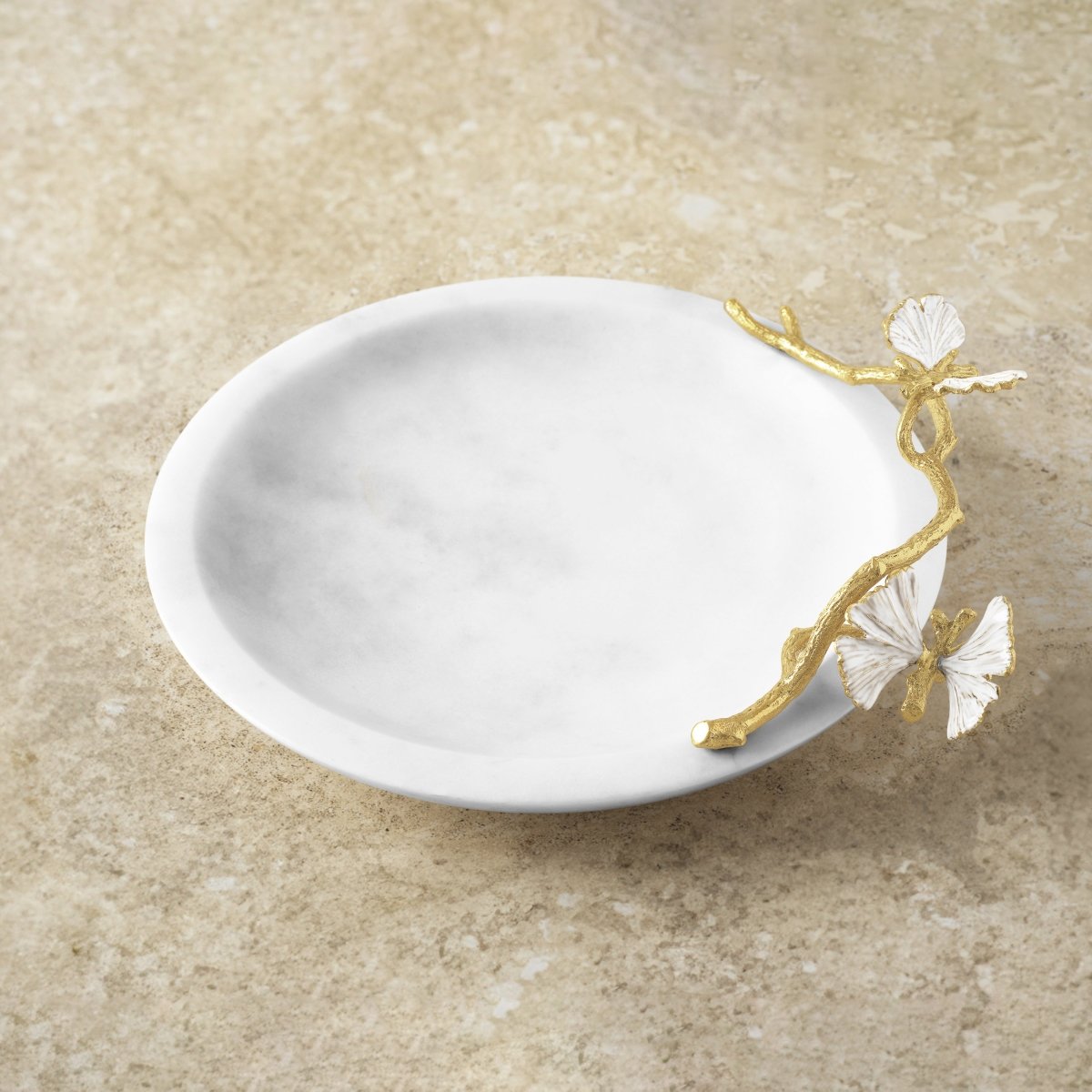 Butterfly Ginkgo Gold Trinket Dish