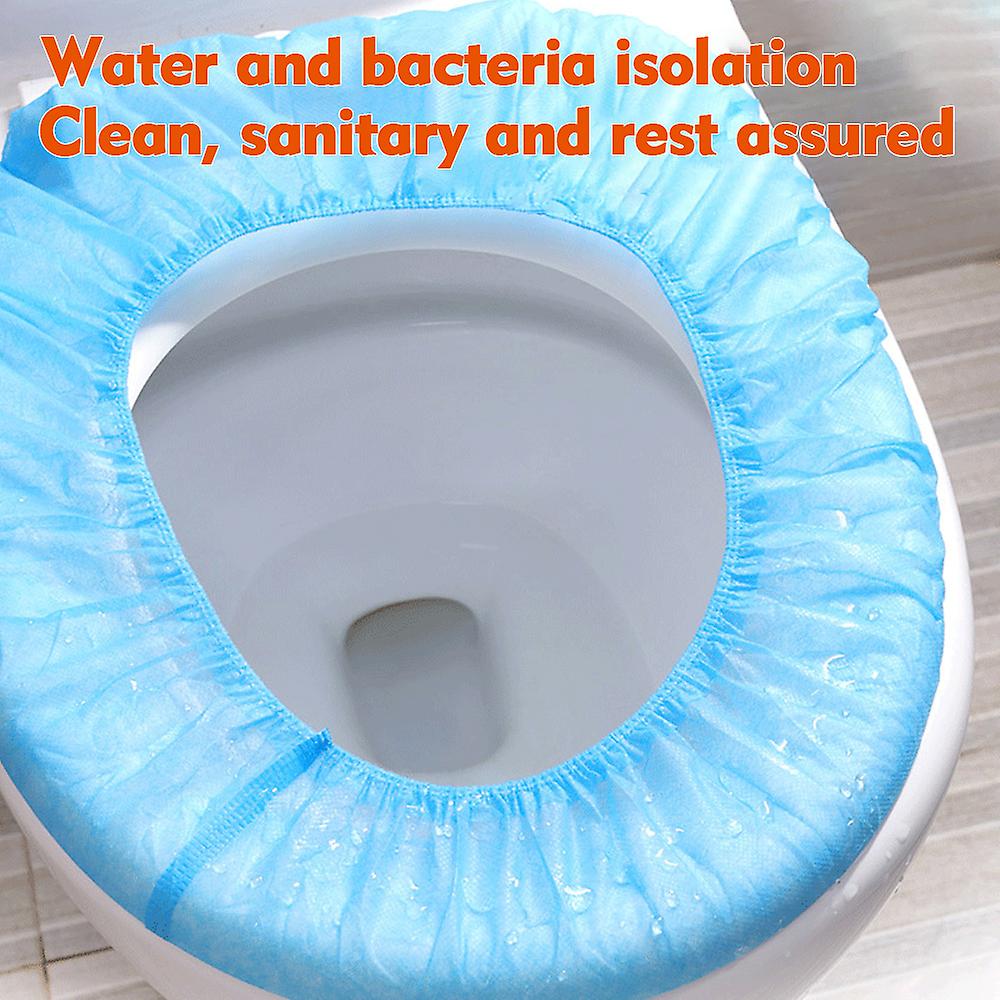30pcs Disposable Toilet Covers Cushions Seat Cover Non-woven Business Travel Waterproof Toilet Pad Prevention Of Bacterial Infection Blue