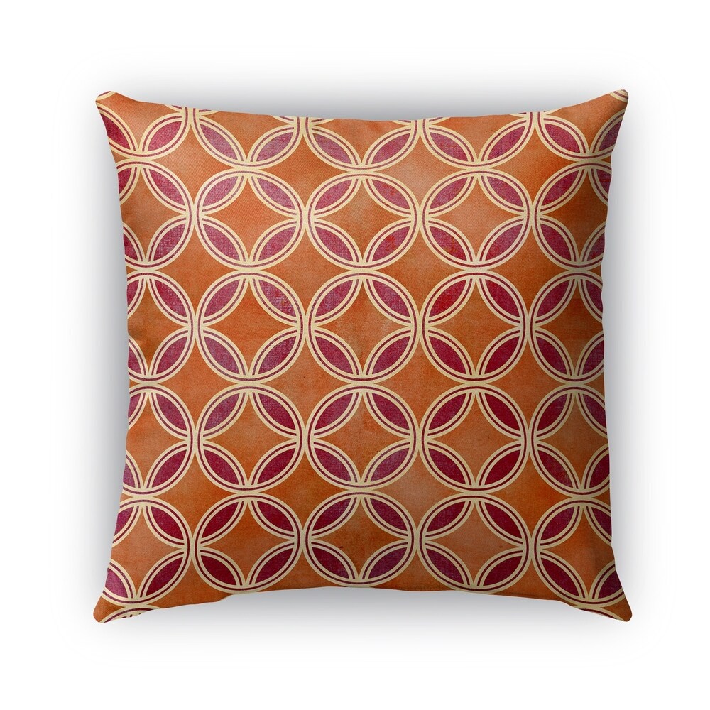 Kavka Designs orangered geocircles outdoor pillow By Kavka Designs