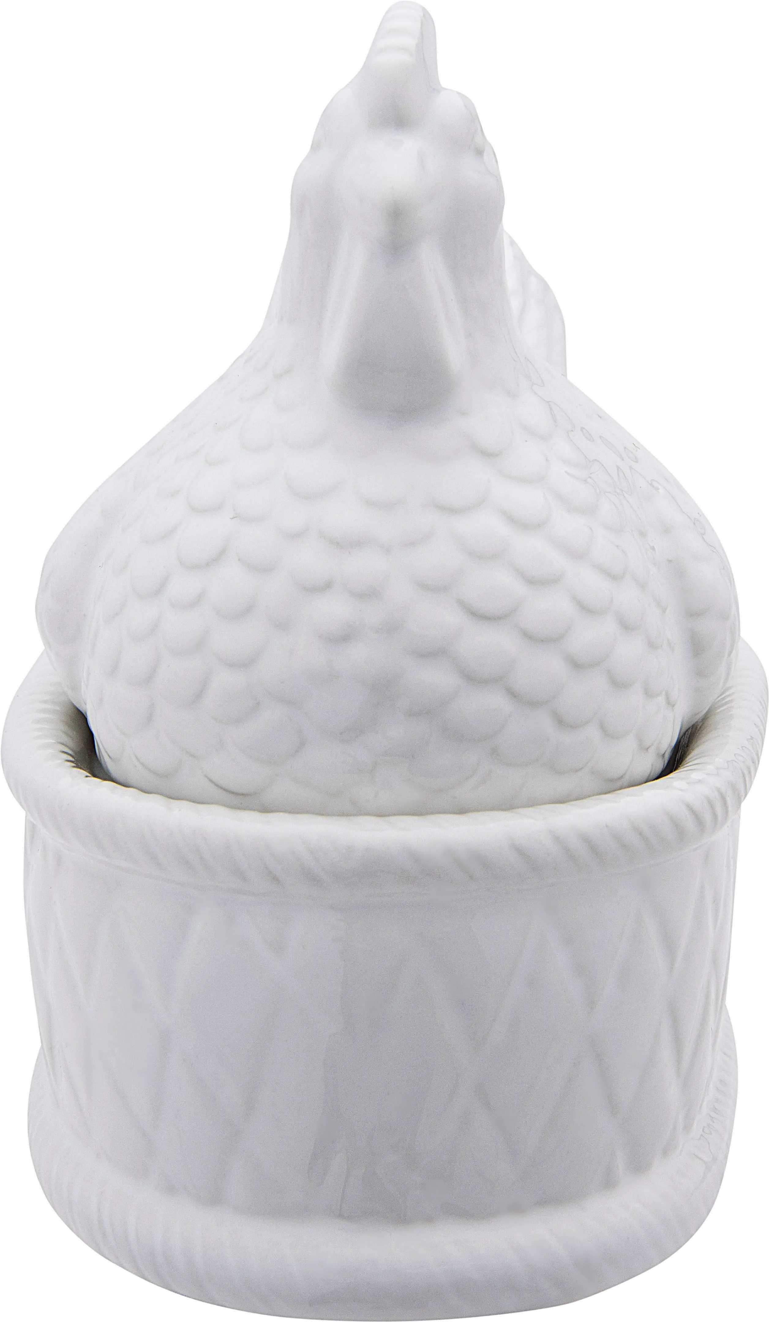 White Ceramic Chicken Covered Dish