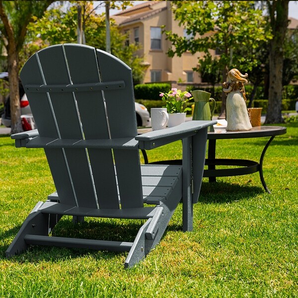 All Weather Folding Adirondack Chair，HDPE Recyclable Plastic