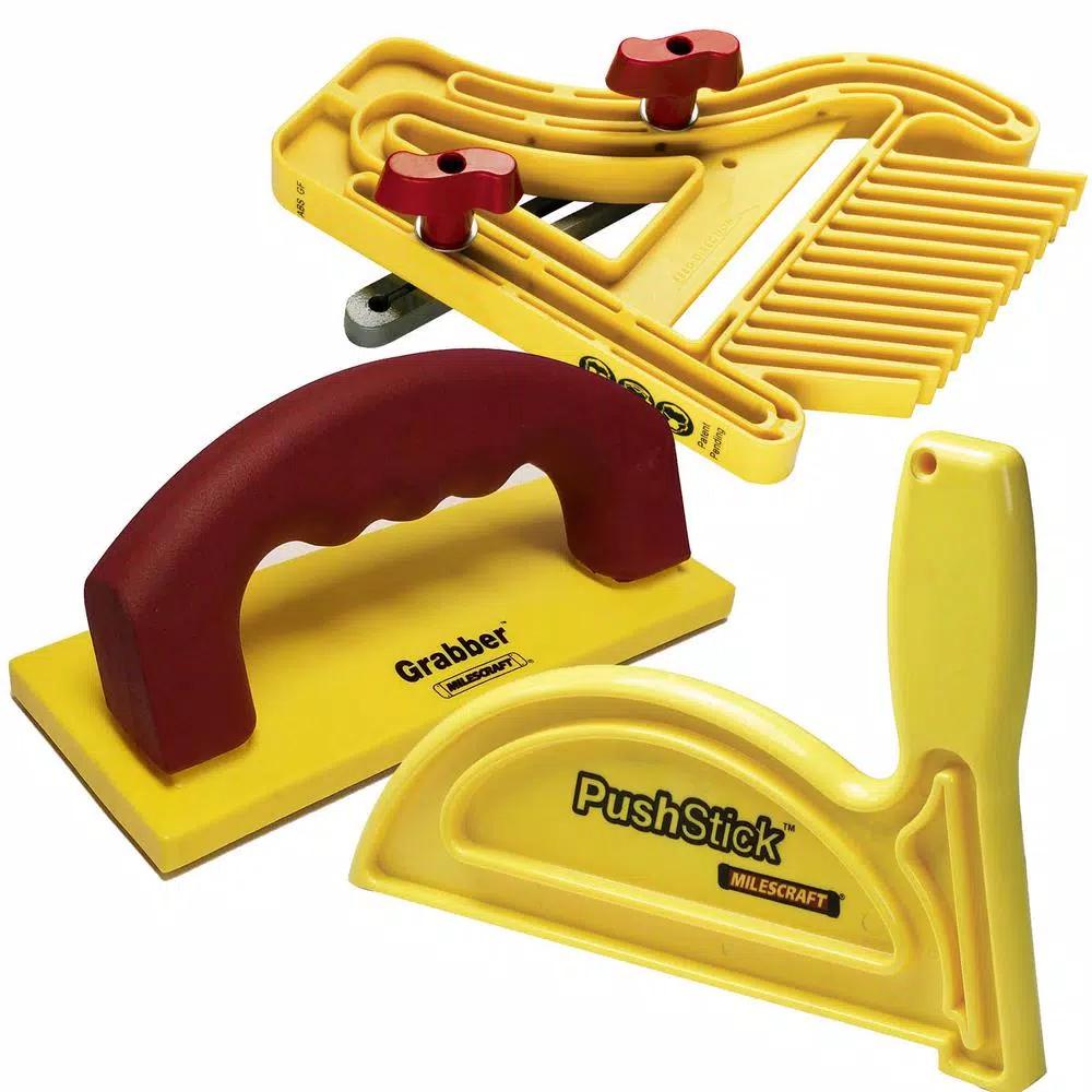 Milescraft Safety Bundle and#8211; Includes Feather Board， Grabber and Push Stick and#8211; XDC Depot