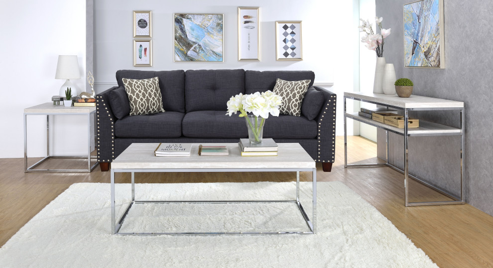 ACME Snyder End Table  Chrome   Contemporary   Side Tables And End Tables   by Acme Furniture  Houzz