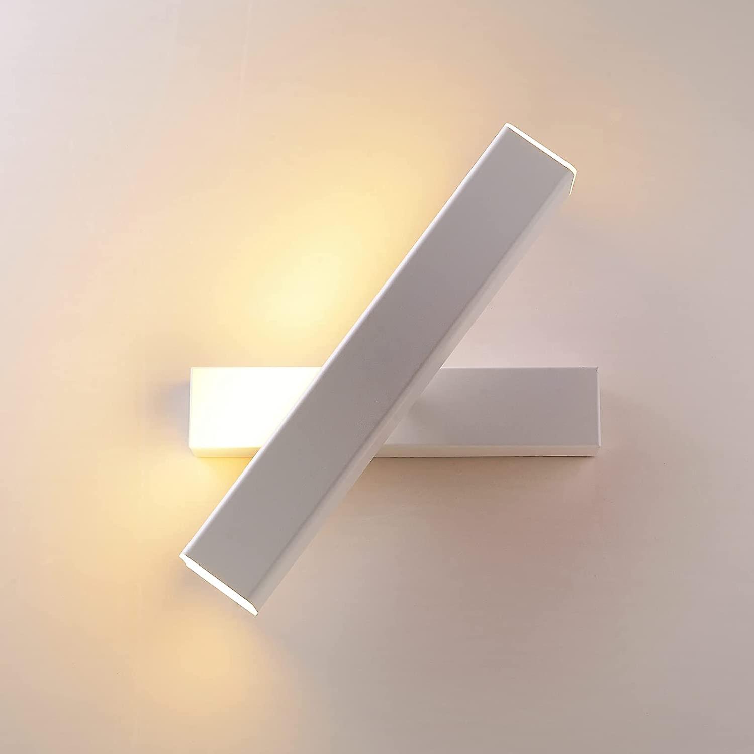 12w Led Wall Sconce White Lamp Creative Design Indoor Light Fixture Almost 360 Degree Rotation Wall Lamp For Bedroom Living Room Office Corridor (whit