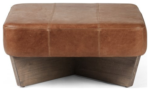 Flurin Large Ottoman Palermo Cognac   Modern   Footstools And Ottomans   by Virgil Stanis Design  Houzz