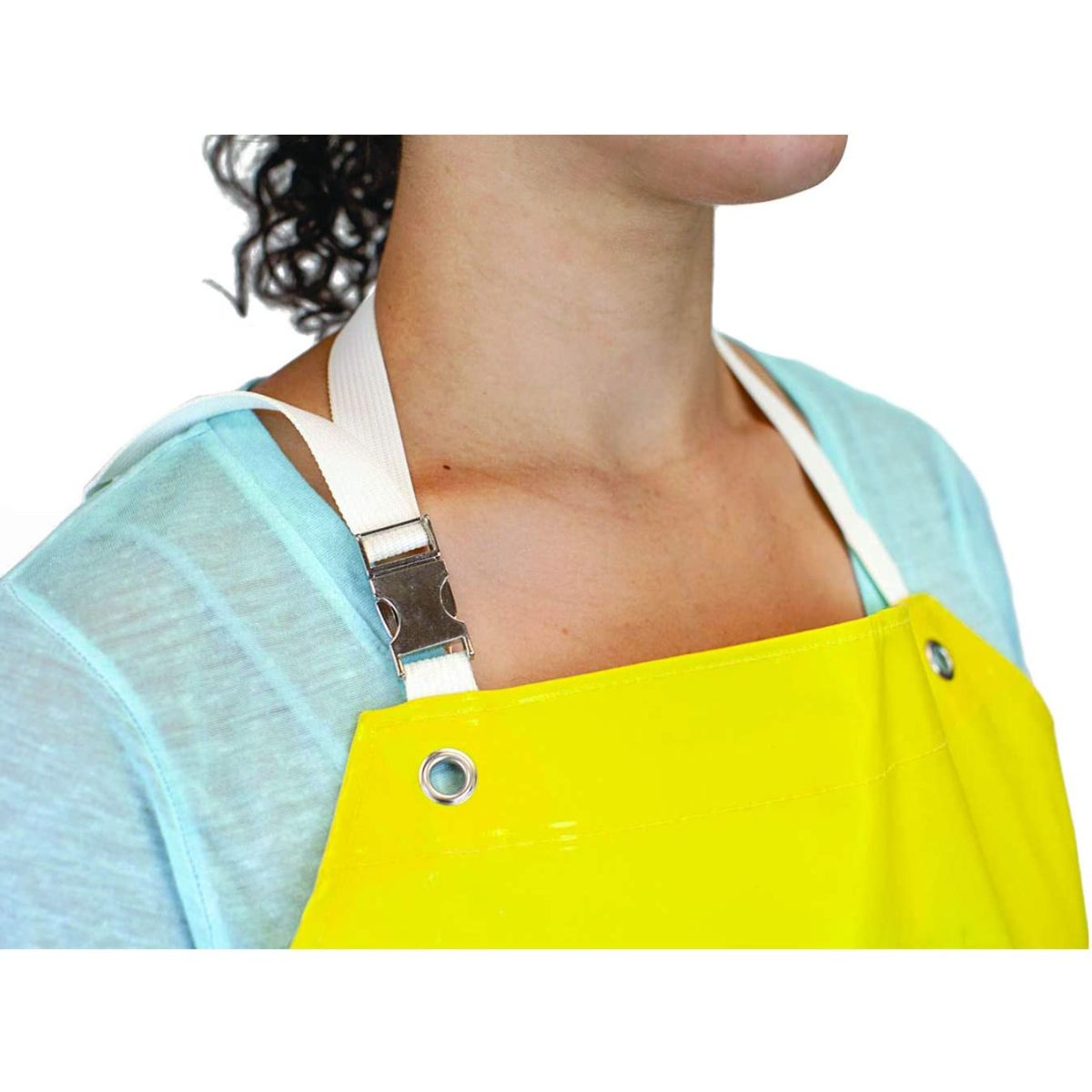 Safe Handler, Heavy Duty Nitrile Industrial Bib Apron, Chemical and Oil Resistant, Yellow