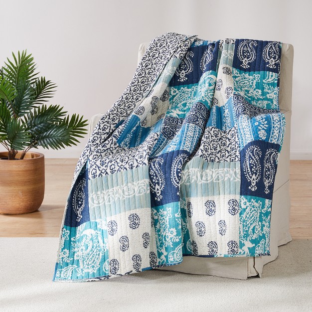 Chandra Printed Patchwork Quilted Throw Levtex Home