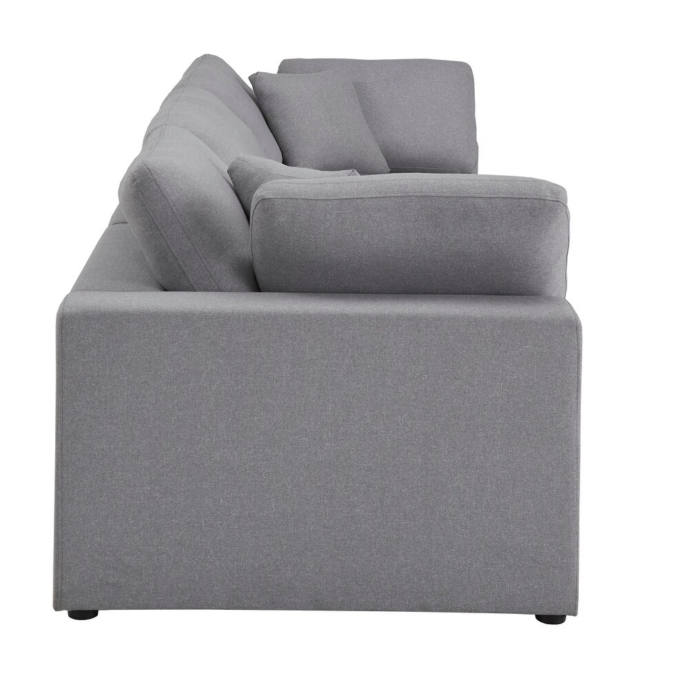 Anka Grey Linen Down Filled Cushioned Sofa by iNSPIRE Q Modern