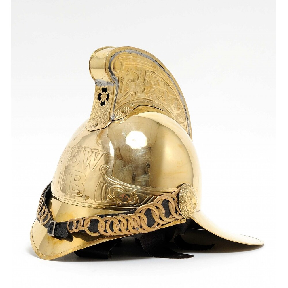 Vintage Victorian England Fireman Helmet   12x10x11\