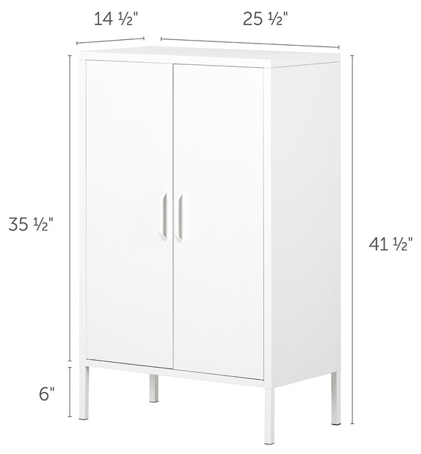 Crea Metal 2 Door Accent Cabinet White South Shore   Contemporary   Accent Chests And Cabinets   by Homesquare  Houzz