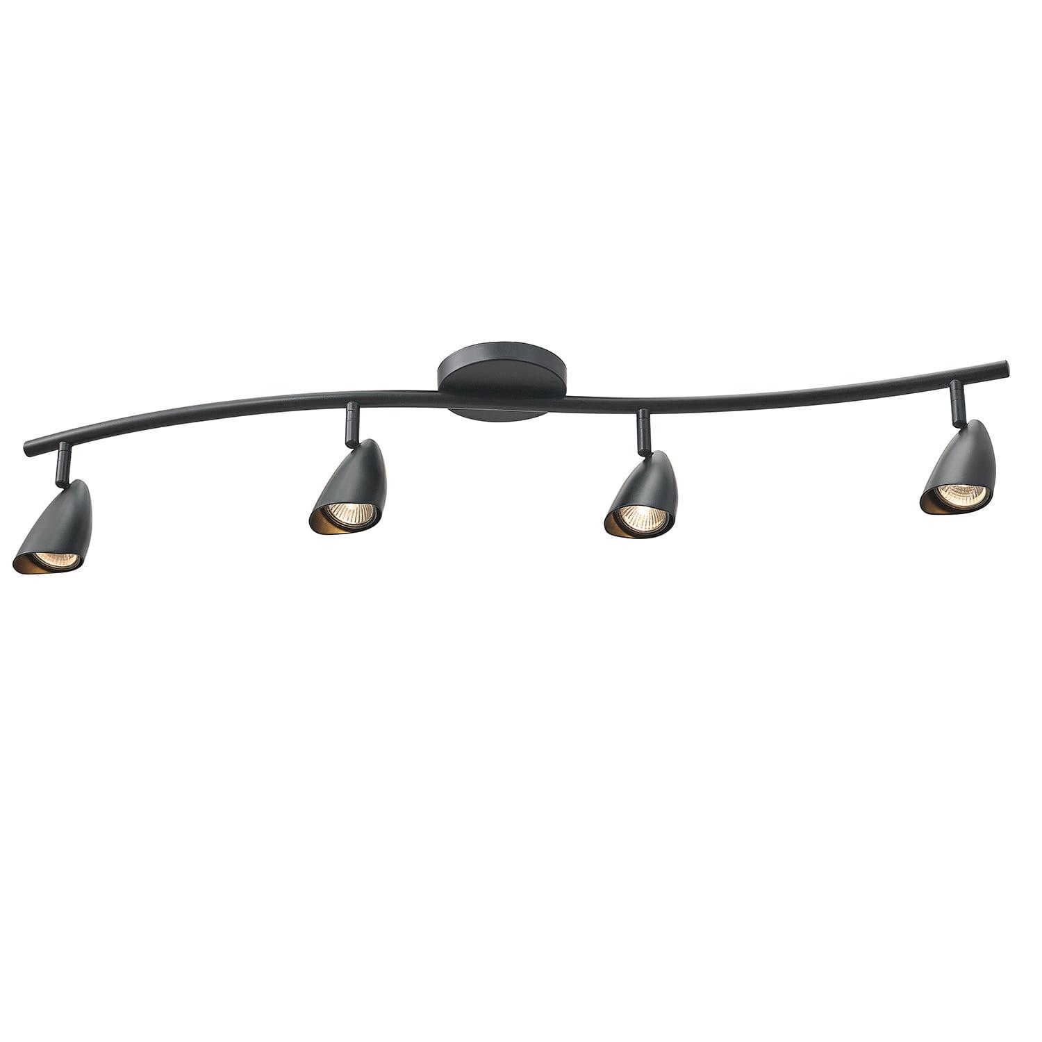 Globe Electric Grayson 4-Light Matte Black S-Shape Track Lighting， 59697