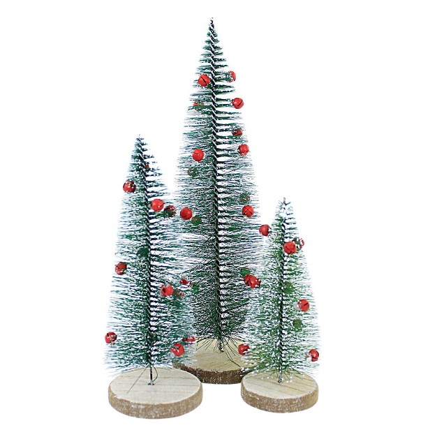 Christmas Green Bristle Trees Option 2 Decorative Figurines