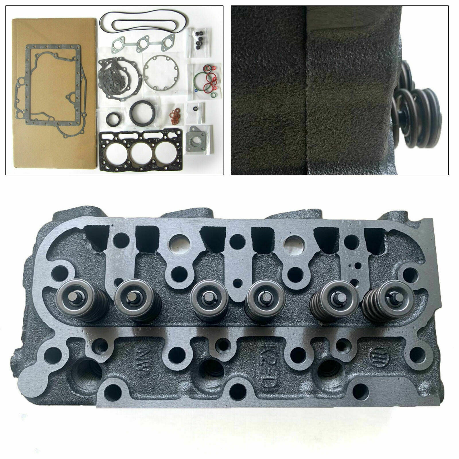 Complete Cylinder Head for Kubota D1105 With Head Gasket RTV1100CW9 RTV1100 D1105 Complete Cylinder HeadandGasket for Kubota RTV1100 RTV1100CW9 RTV1140CPX Complete Cylinder Head Valves Full Gasket Kit