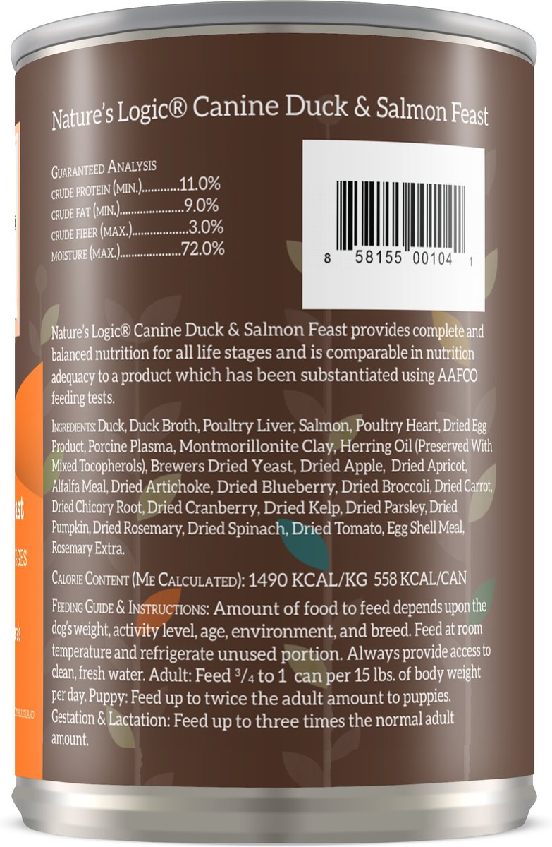 Nature's Logic Canine Duck and Salmon Feast All Life Stages Grain-Free Canned Dog Food