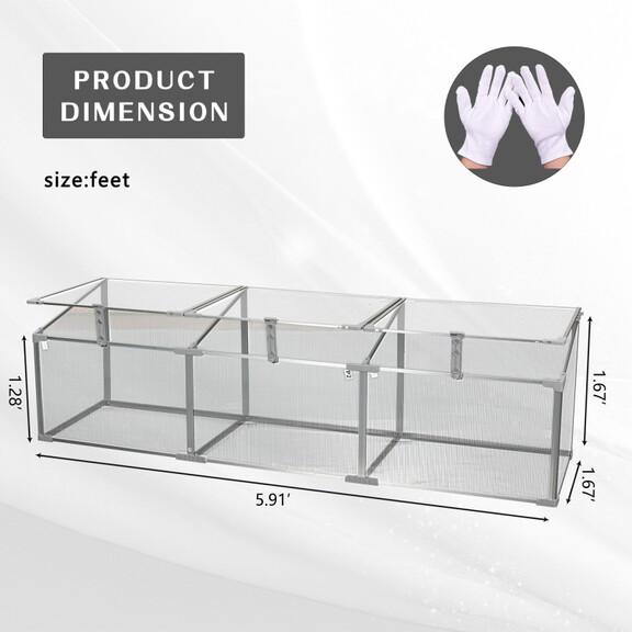 Polycarbonate Greenhouse for Outdoors in Winter W5...