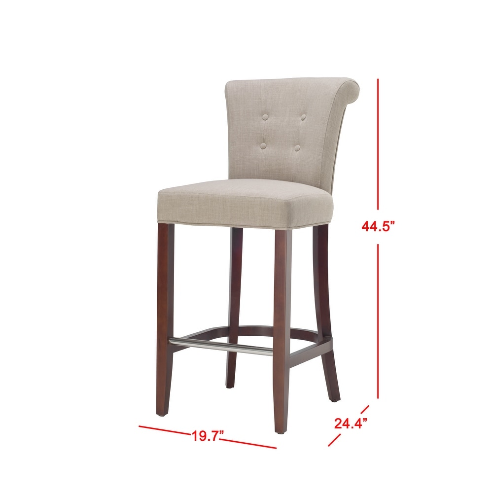 SAFAVIEH 29.7 inch Parker Curved Back Mahogany Bar Stool   19.6\