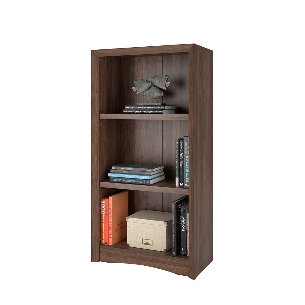 Quadra 47 inch Tall Adjustable Bookcase with Faux Woodgrain Finish