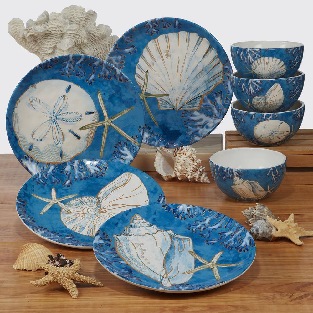 Certified International Playa Shells 16-Piece Earthenware Dinnerware Set (Service Set for 4) 89027RM