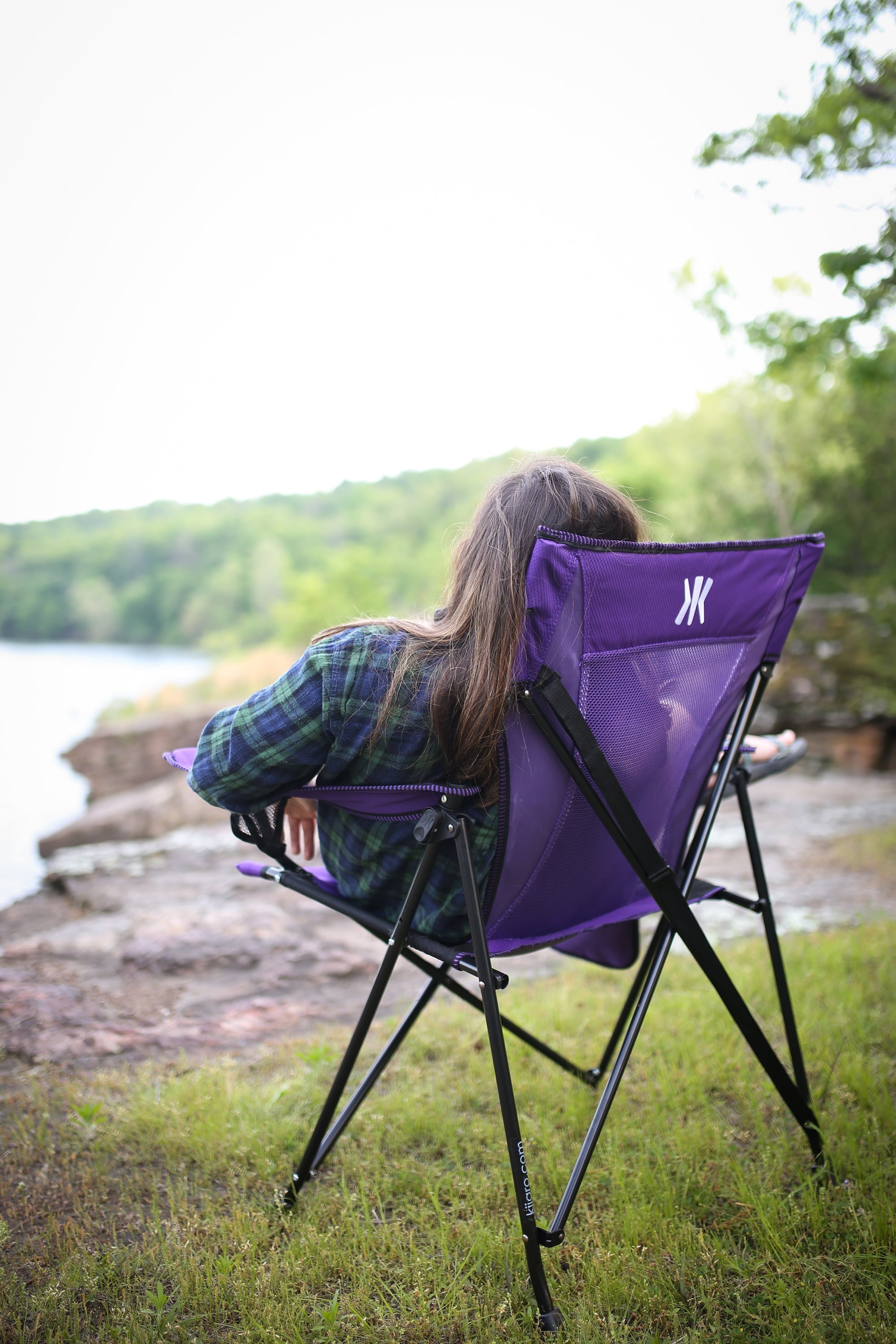 Kijaro Maldives Blue Dual Lock Adult Portable Camping Chair