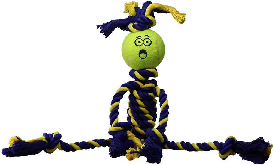 Pet Sport Mini Braided Rasta Man 9 Rope w/ 1.5 Tuff Ball Dog Toy