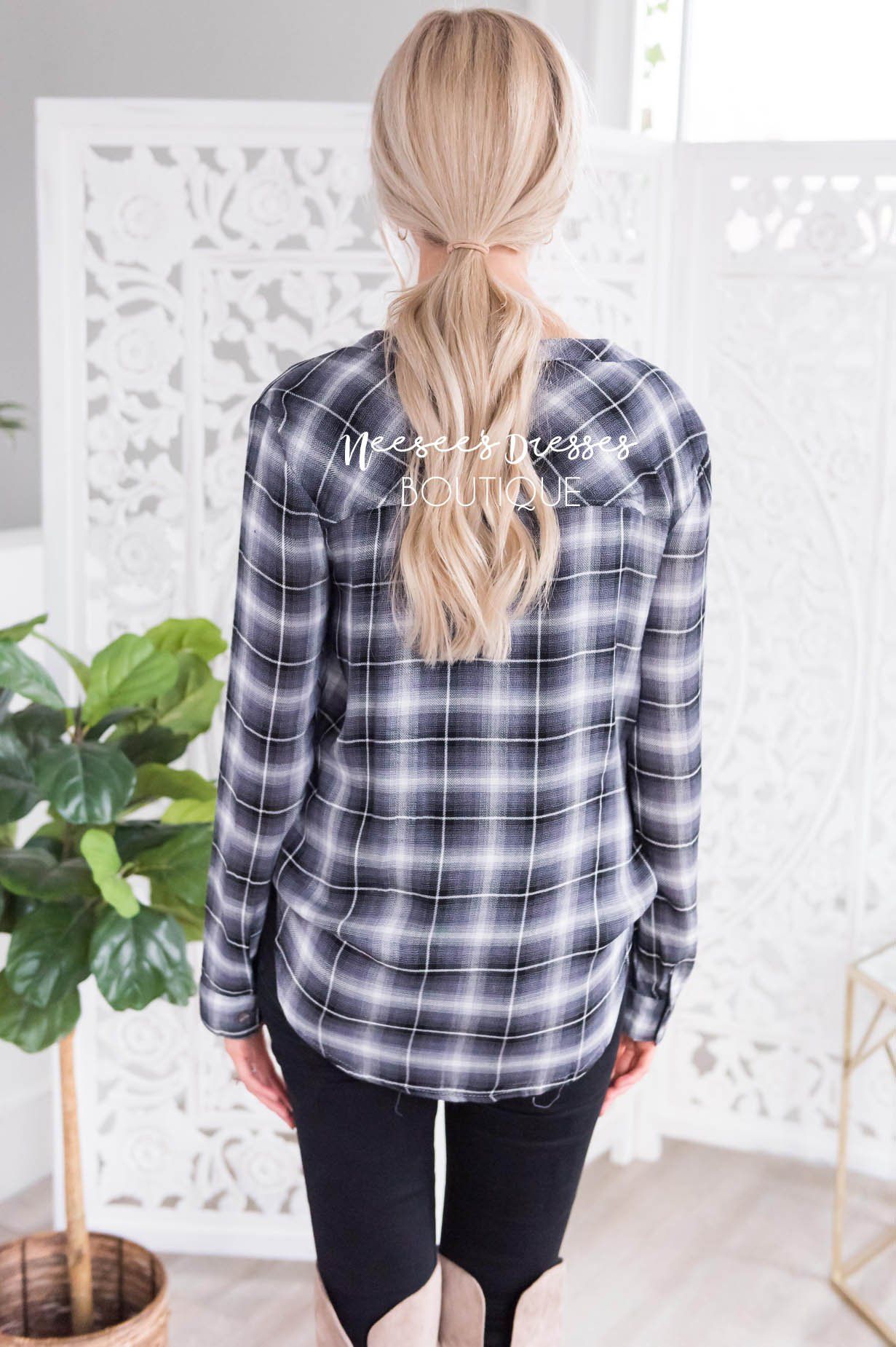 Pretty in Plaid Cross Front Top