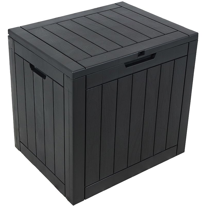 Sunnydaze 32-gallon Storage Box With Woodgrain Design