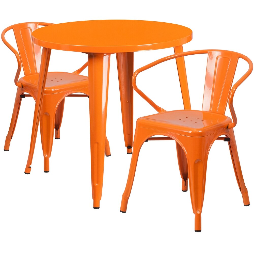 30' inch Round Metal Indoor Outdoor Table Set