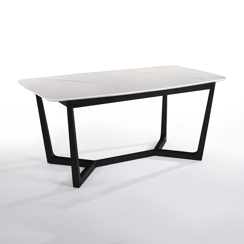 CARLIN Engineered Marble Dining Table 1.8M - White & Black