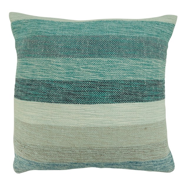 Saro Lifestyle Throw Pillow Cover With Stripes 20 quot Blue