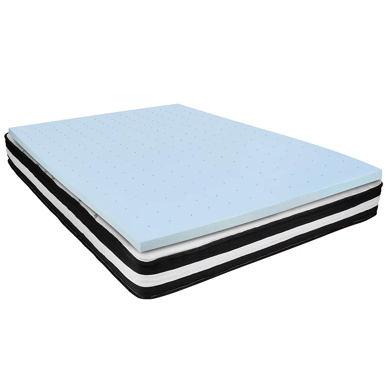 Emma and Oliver 10 Mattress and Gel Memory Foam Topper Bundle Set