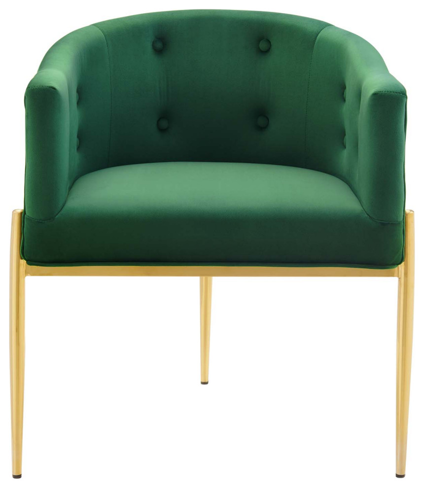 Savour Tufted Performance Velvet Accent Chairs Set of 2 Emerald   Midcentury   Dining Chairs   by ShopFreely  Houzz