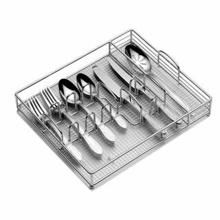 Pfaltzgraff Mirage Frost 45-Piece Flatware Set with Wire Caddy (Service for 8) 5085079