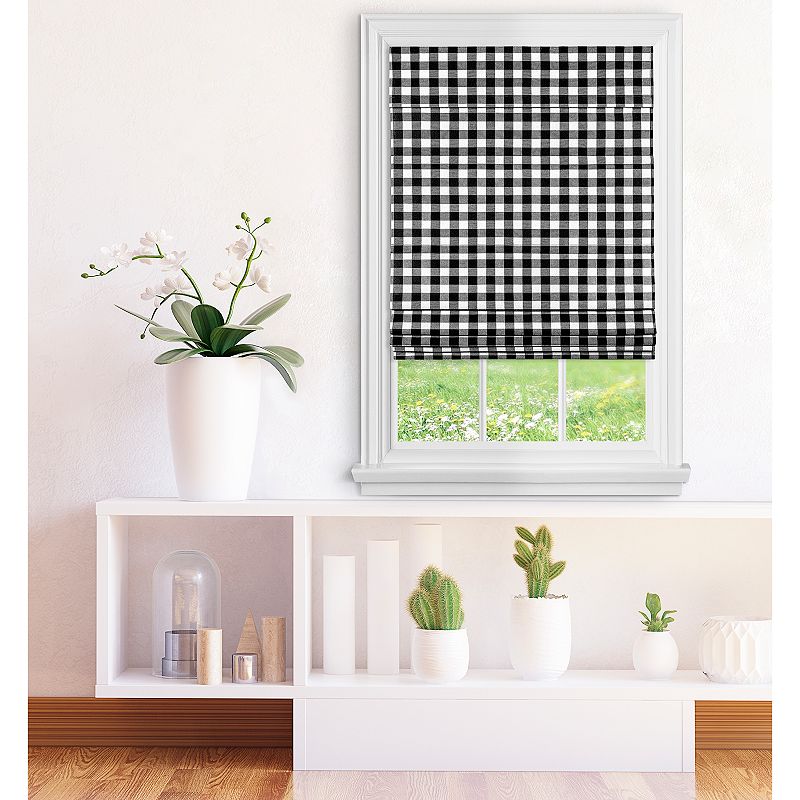 Achim Cordless Buffalo Check Roman Window Shade